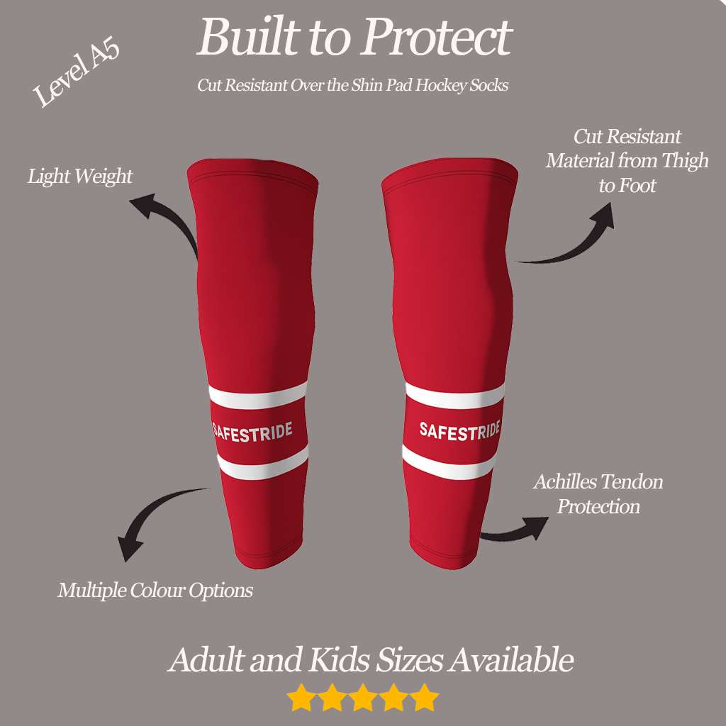 Safe Stride Over The Shin Pad Cut Resistant Sock
